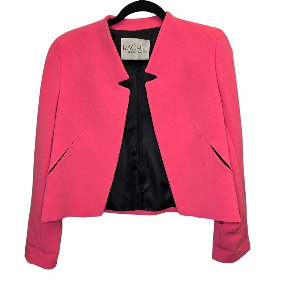 RACHEL Rachel Roy Women's 6 Pink Open Zipper Blazer Jacket